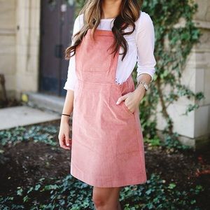 Clad & Cloth Pink Corduroy Jumper Dress - XS